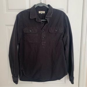 Madewell Black Popover Flannel Shirt